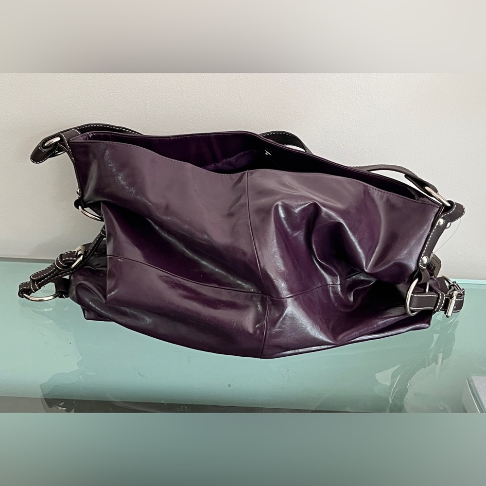 Braciano Leather Purple Hobo Bag/ Purse